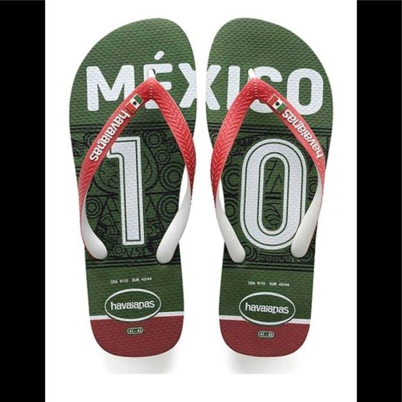 Green 'Mexico' Teams III Flip-Flop - Men Size 11/12